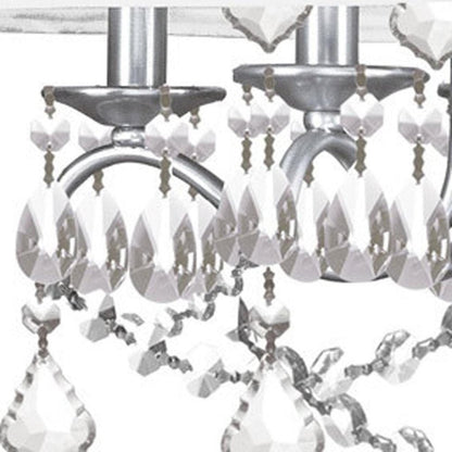 Nickel Five Light Metal Dimmable Chandelier With Shades HomeRoots