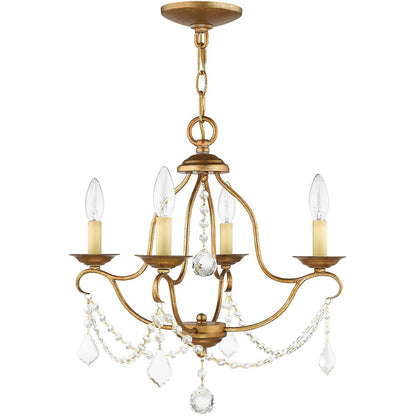 Gold Four Light Metal Dimmable Chandelier With Shades HomeRoots