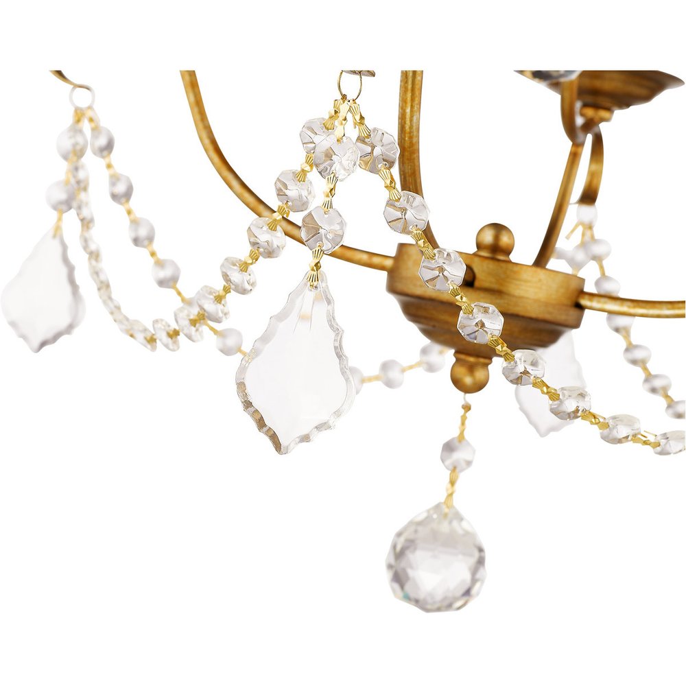 Gold Four Light Metal Dimmable Chandelier With Shades HomeRoots