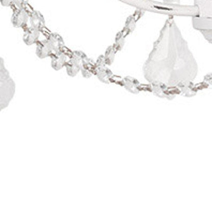 Antiqued White Four Light Metal Dimmable Chandelier With Shades HomeRoots