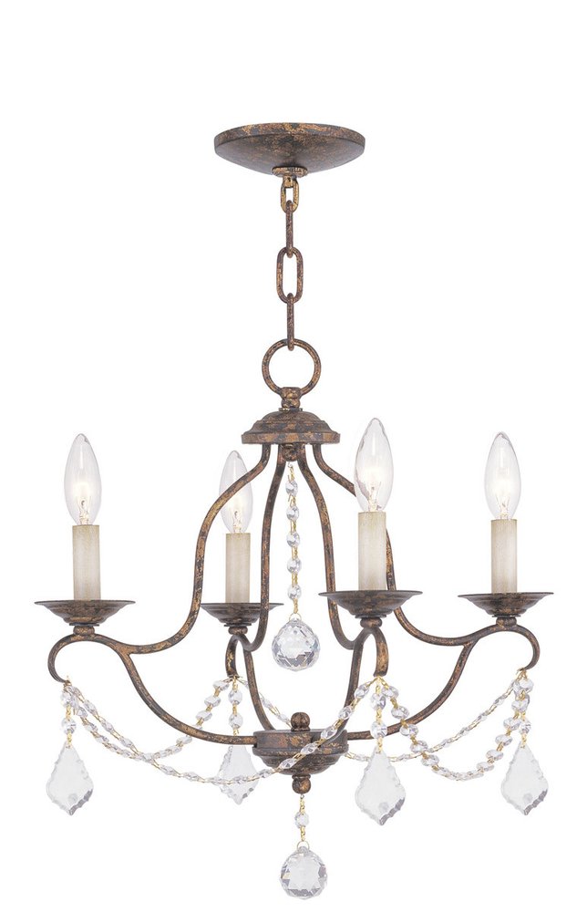 Bronze Four Light Metal Dimmable Chandelier With Shades HomeRoots