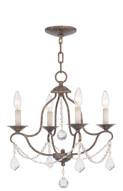 Bronze Four Light Metal Dimmable Chandelier With Shades HomeRoots
