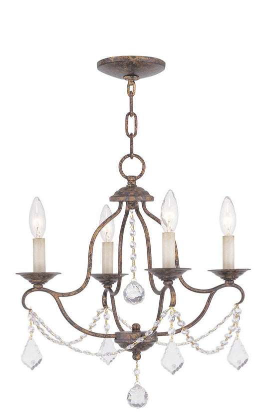 Bronze Four Light Metal Dimmable Chandelier With Shades HomeRoots