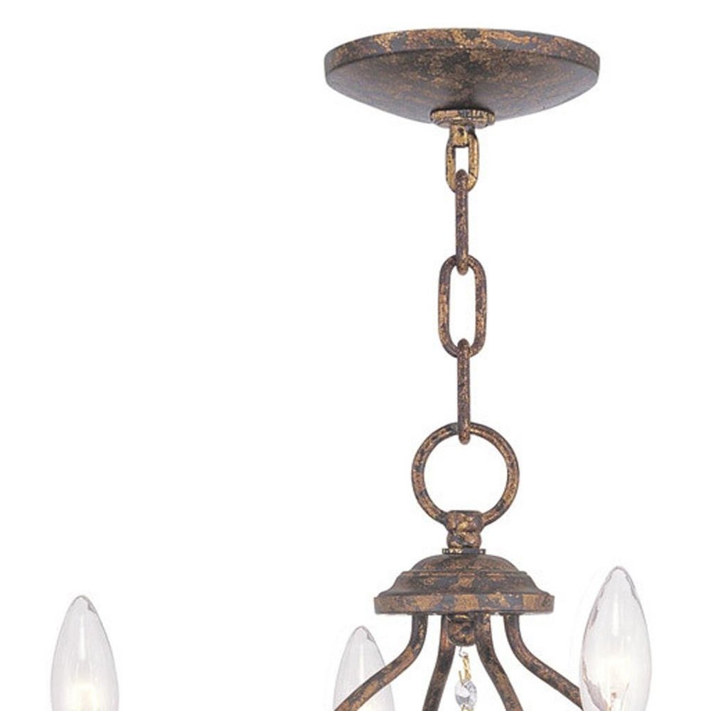 Bronze Four Light Metal Dimmable Chandelier With Shades HomeRoots
