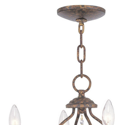 Bronze Four Light Metal Dimmable Chandelier With Shades HomeRoots