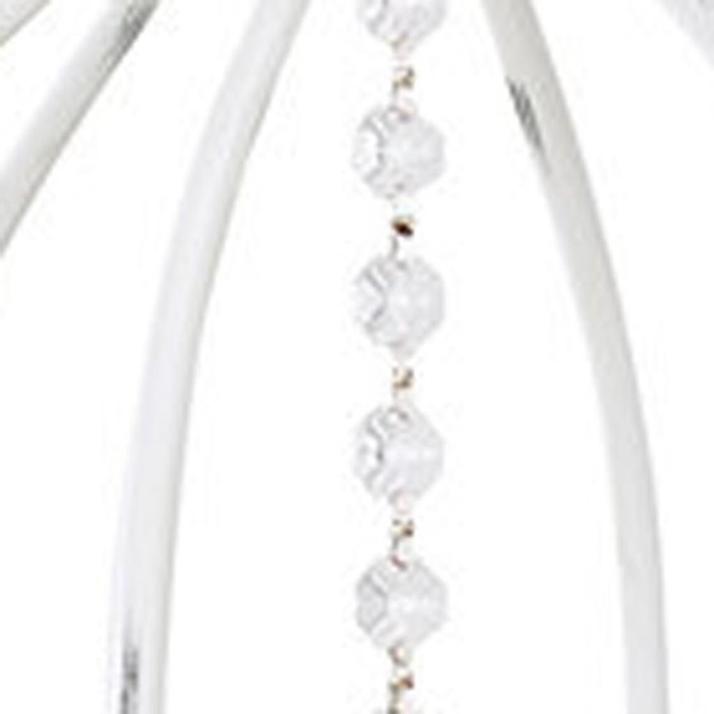 Antiqued White Six Light Metal Dimmable Chandelier With Shades HomeRoots
