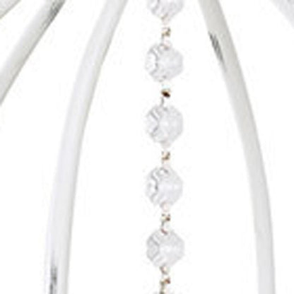 Antiqued White Six Light Metal Dimmable Chandelier With Shades HomeRoots