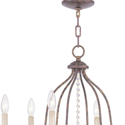 Bronze Six Light Metal Dimmable Chandelier With Shades HomeRoots