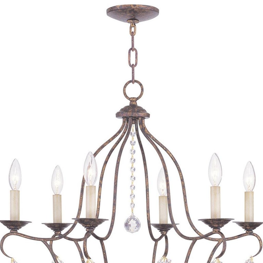 Bronze Six Light Metal Dimmable Chandelier With Shades HomeRoots