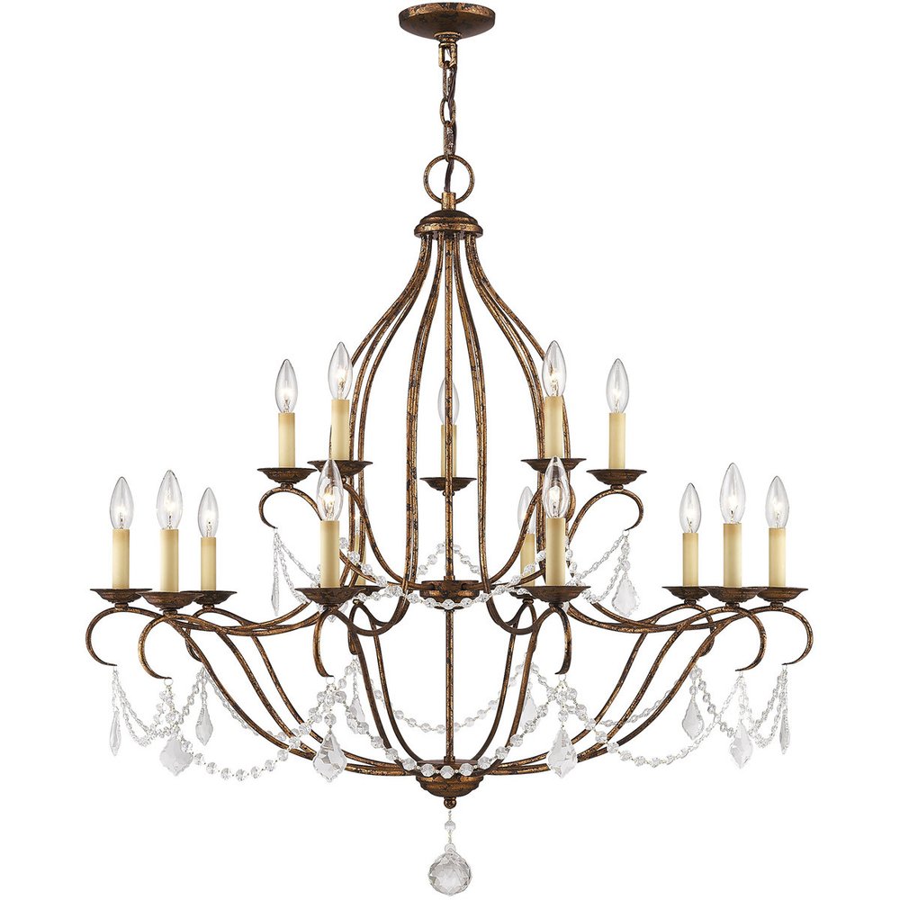 Bronze Multi Light Metal Dimmable Chandelier With Shades HomeRoots