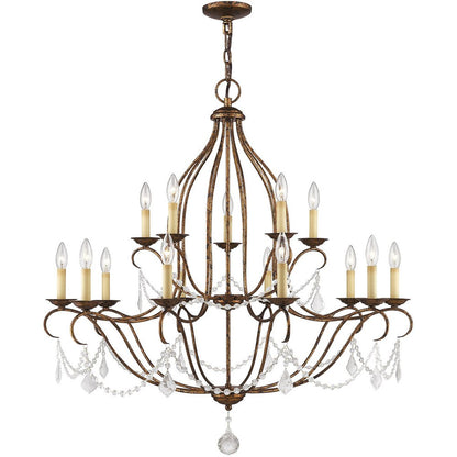 Bronze Multi Light Metal Dimmable Chandelier With Shades HomeRoots