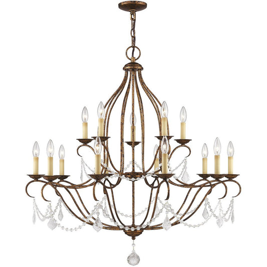 Bronze Multi Light Metal Dimmable Chandelier With Shades HomeRoots