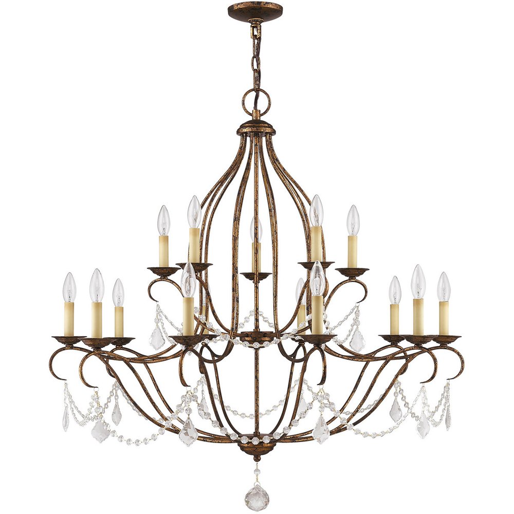 Bronze Multi Light Metal Dimmable Chandelier With Shades HomeRoots