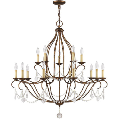 Bronze Multi Light Metal Dimmable Chandelier With Shades HomeRoots