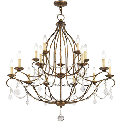 Bronze Multi Light Metal Dimmable Chandelier With Shades HomeRoots