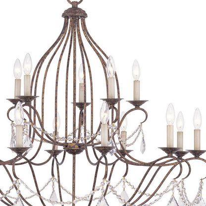 Bronze Multi Light Metal Dimmable Chandelier With Shades HomeRoots