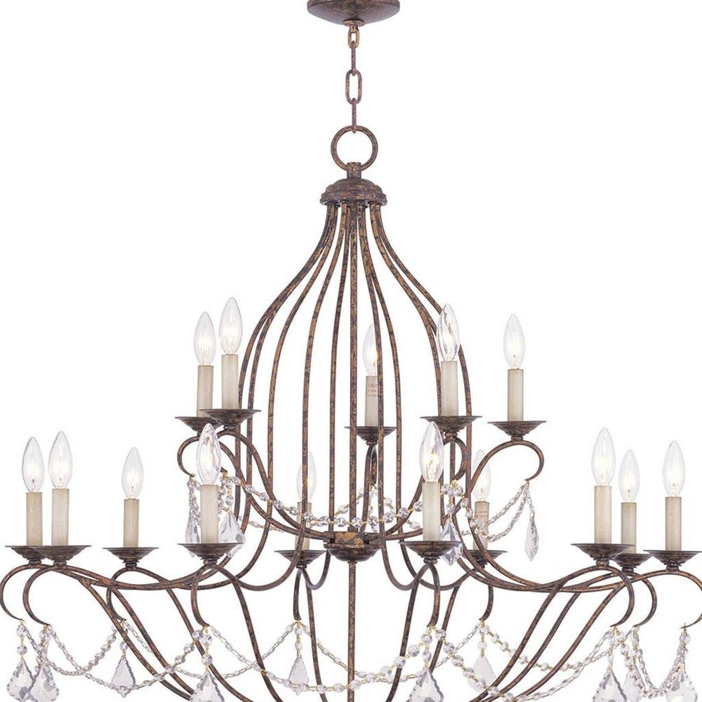 Bronze Multi Light Metal Dimmable Chandelier With Shades HomeRoots