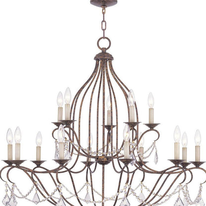 Bronze Multi Light Metal Dimmable Chandelier With Shades HomeRoots