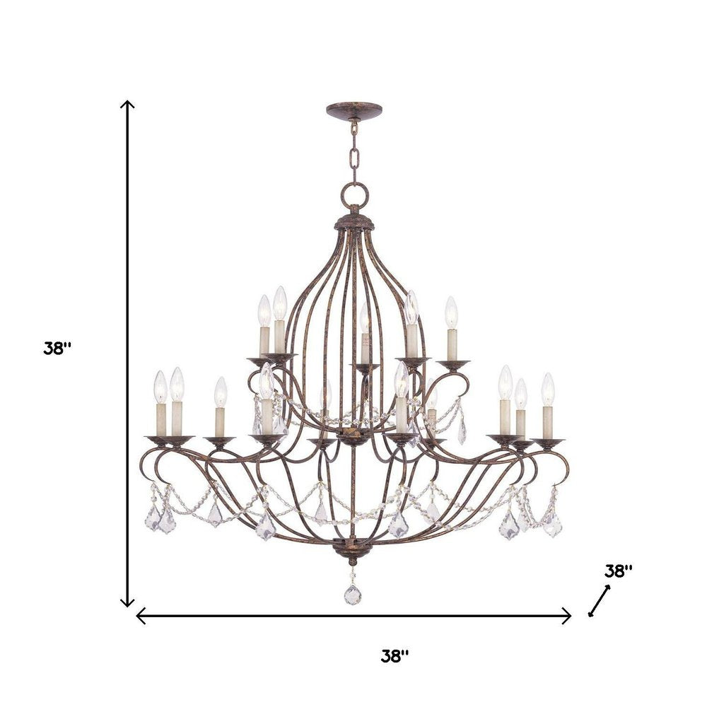 Bronze Multi Light Metal Dimmable Chandelier With Shades HomeRoots
