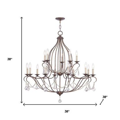 Bronze Multi Light Metal Dimmable Chandelier With Shades HomeRoots