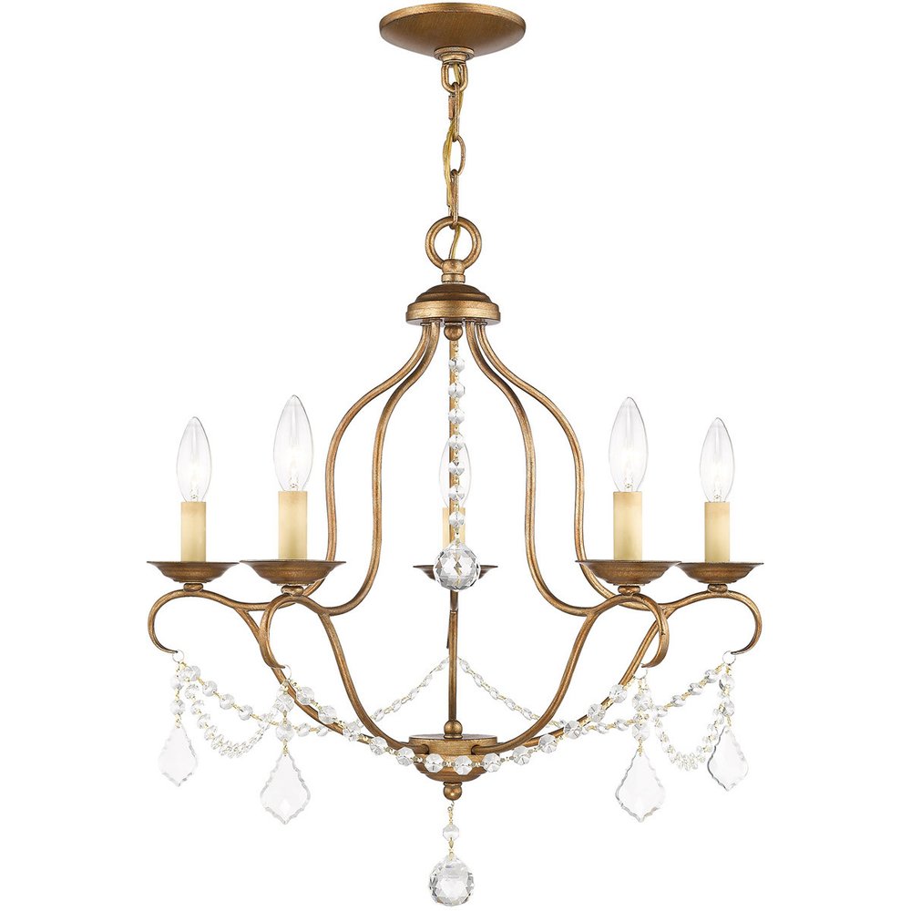 Five Light Dimmable Chandelier With Shades HomeRoots