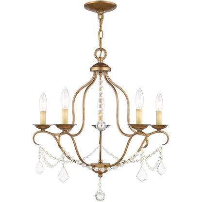 Five Light Dimmable Chandelier With Shades HomeRoots