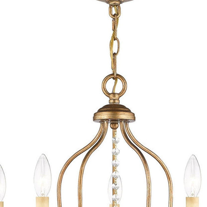 Five Light Dimmable Chandelier With Shades HomeRoots