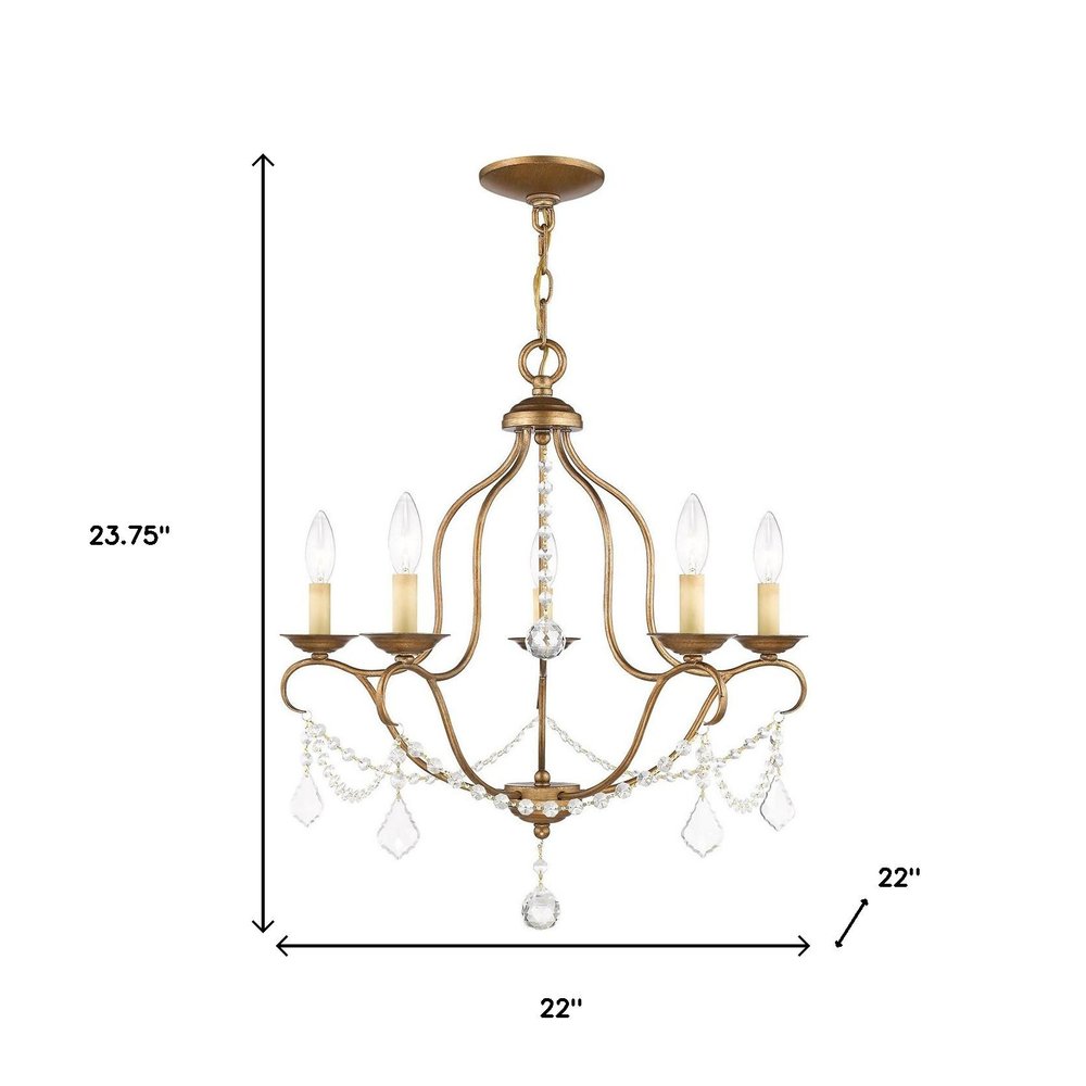 Five Light Dimmable Chandelier With Shades HomeRoots