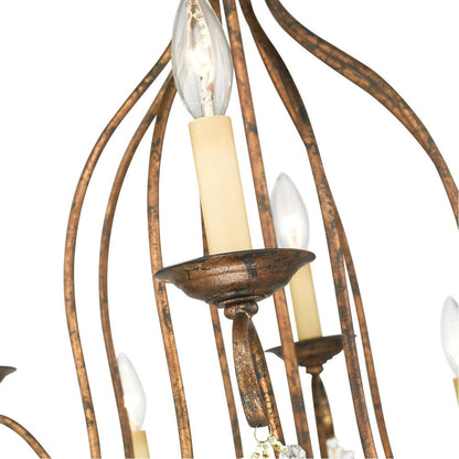 Bronze Twelve Light Metal Dimmable Chandelier With Shades HomeRoots