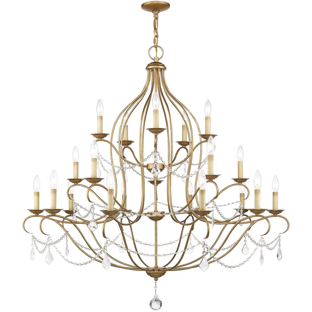 Antiqued Gold Twelve Light Metal Dimmable Chandelier With Shades HomeRoots