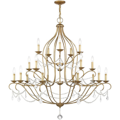 Antiqued Gold Twelve Light Metal Dimmable Chandelier With Shades HomeRoots