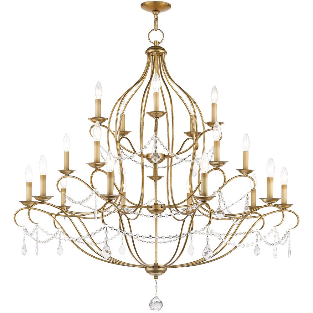 Antiqued Gold Twelve Light Metal Dimmable Chandelier With Shades HomeRoots