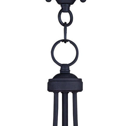 Black Three Light Metal Dimmable Chandelier With Shades HomeRoots