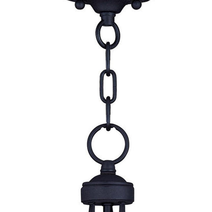 Black Three Light Metal Dimmable Chandelier With Shades HomeRoots
