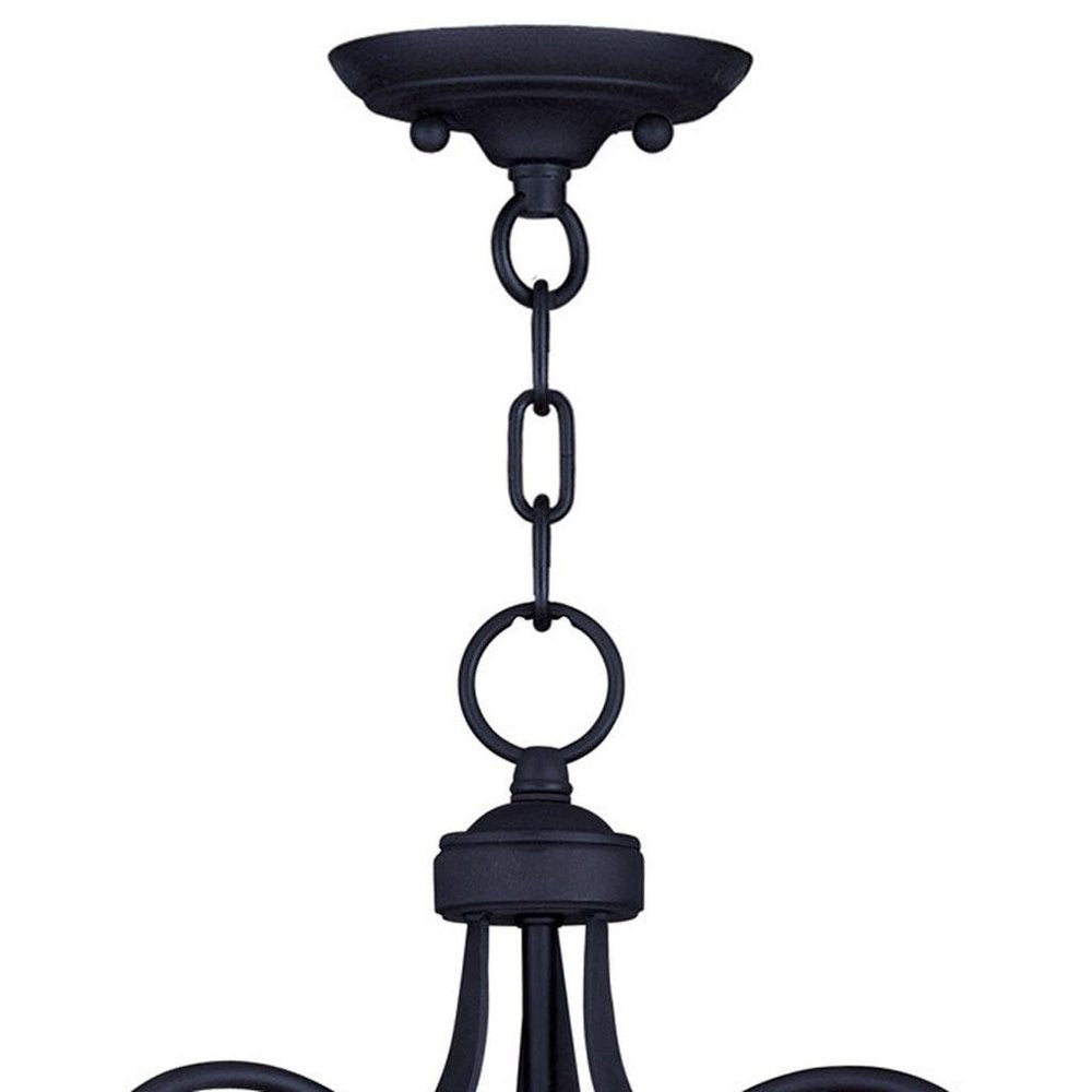 Black Three Light Metal Dimmable Chandelier With Shades HomeRoots
