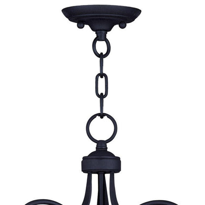 Black Three Light Metal Dimmable Chandelier With Shades HomeRoots