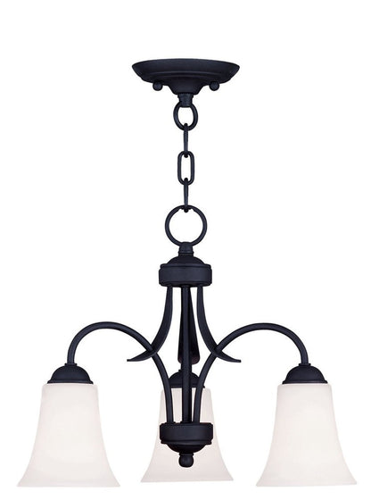 Black Three Light Metal Dimmable Chandelier With Shades HomeRoots
