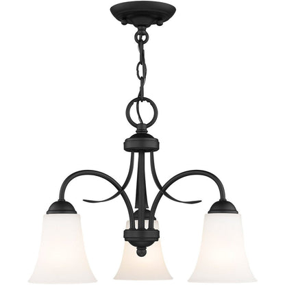 Black Three Light Metal Dimmable Chandelier With Shades HomeRoots