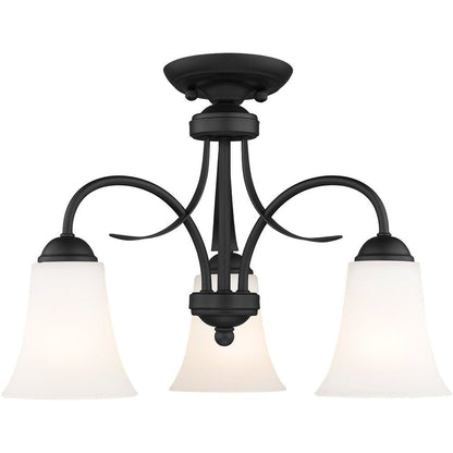 Black Three Light Metal Dimmable Chandelier With Shades HomeRoots