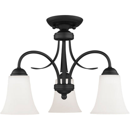 Black Three Light Metal Dimmable Chandelier With Shades HomeRoots
