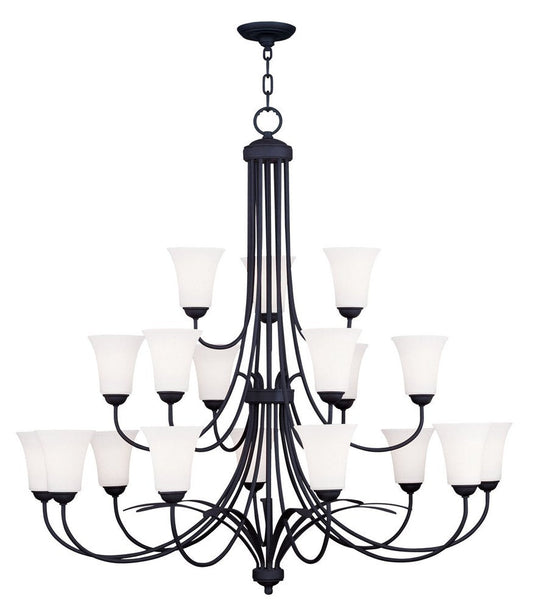 Black Multi Light Metal Dimmable Chandelier With Shades HomeRoots