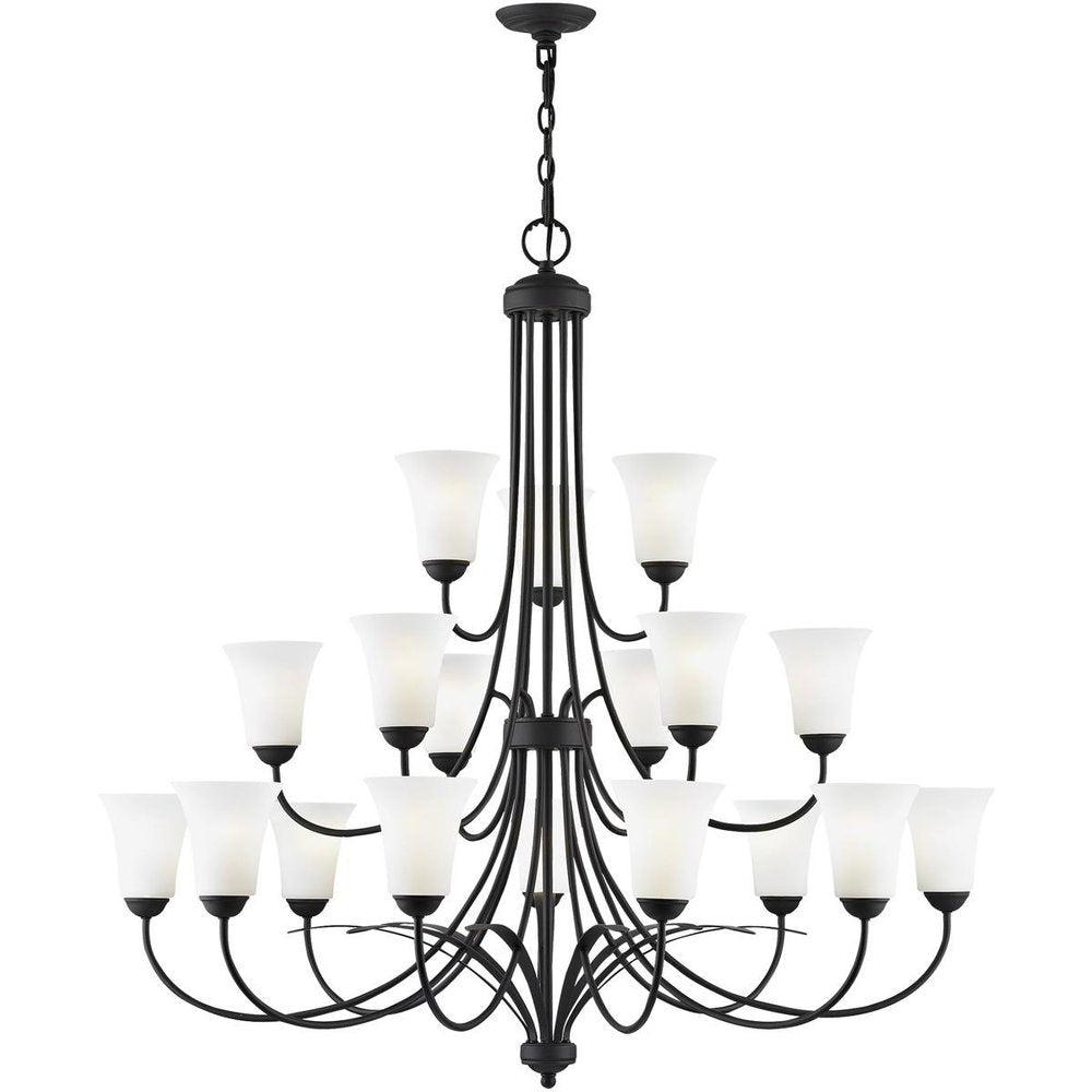 Black Multi Light Metal Dimmable Chandelier With Shades HomeRoots