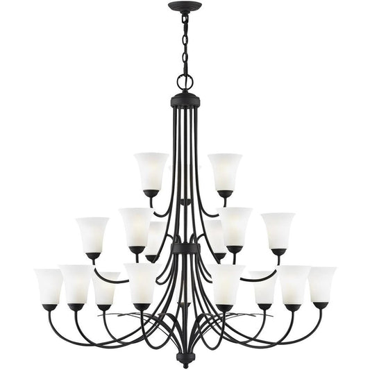 Black Multi Light Metal Dimmable Chandelier With Shades HomeRoots