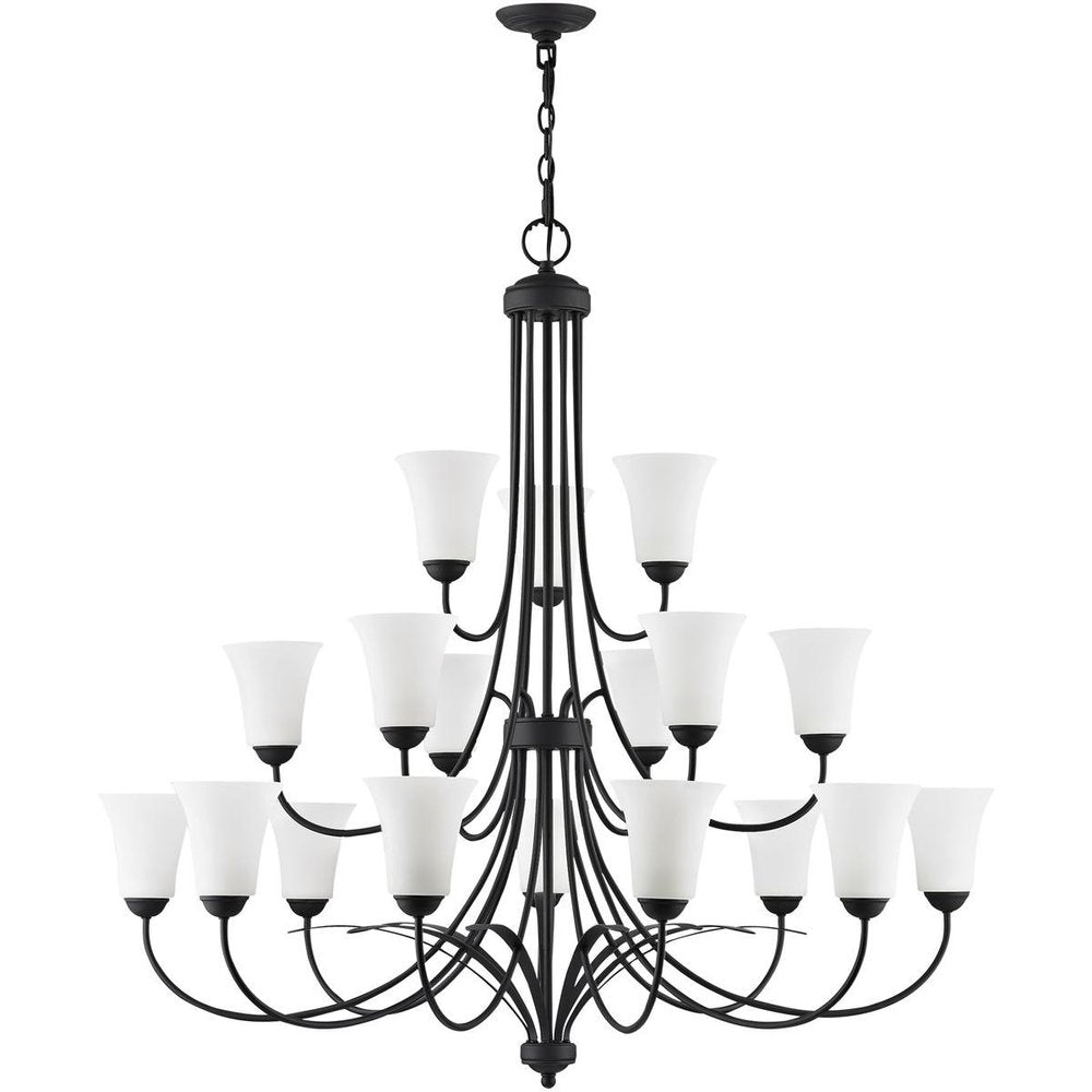 Black Multi Light Metal Dimmable Chandelier With Shades HomeRoots