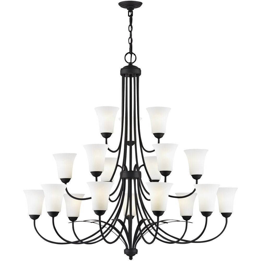 Black Multi Light Metal Dimmable Chandelier With Shades HomeRoots