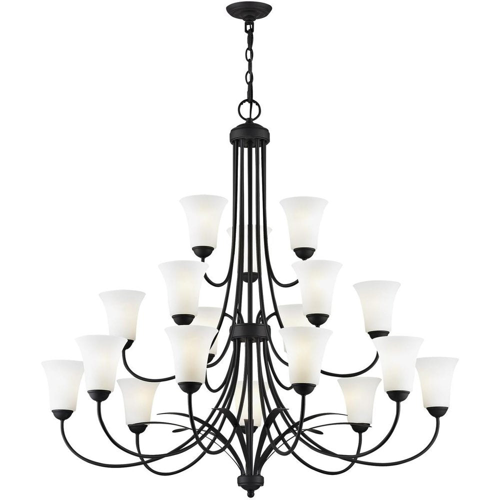 Black Multi Light Metal Dimmable Chandelier With Shades HomeRoots