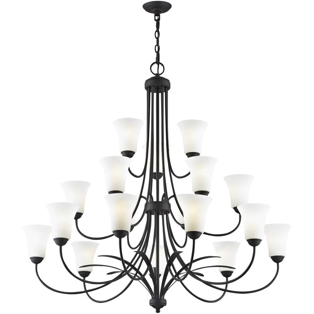 Black Multi Light Metal Dimmable Chandelier With Shades HomeRoots