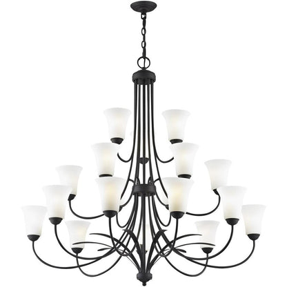 Black Multi Light Metal Dimmable Chandelier With Shades HomeRoots