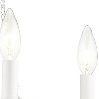Antiqued White Four Light Metal Dimmable Chandelier With Shades HomeRoots