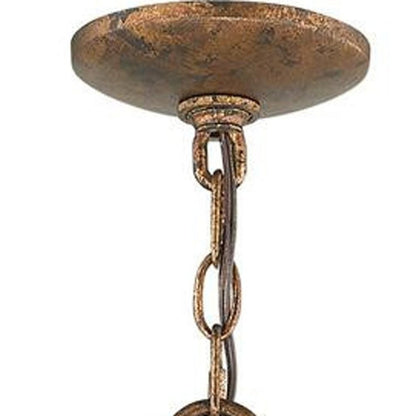 Bronze Five Light Metal Dimmable Chandelier With Shades HomeRoots